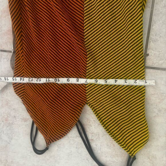 ZARA 70’s Style Maxi Dress abstract stripe rope maxi strappy cut out back flowy - Picture 5 of 5